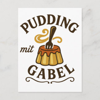 Pudding Mit Gabel Funny Design Briefkaart