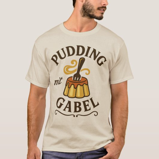 Pudding Mit Gabel Funny Design T-shirt (Voorkant)