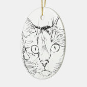 Puddy Cat Keramisch Ornament (Links)