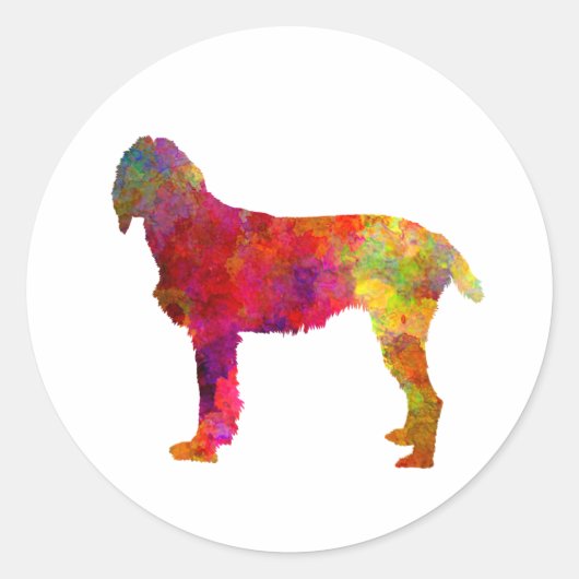Pudelpointer in watercolor ronde sticker (Voorkant)