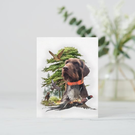 Pudelpointers Feestdagenkaart (Staand voorkant)