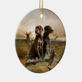 Pudelpointers, jachtfazant keramisch ornament (Rechts)
