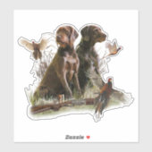 Pudelpointers, jachtfazant sticker (Vel)