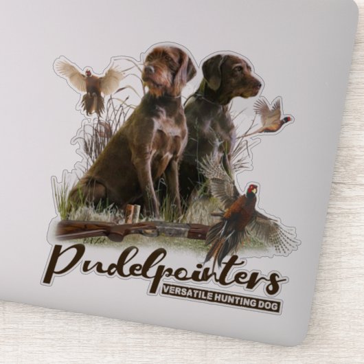 Pudelpointers, jachtluiers sticker (Detail)
