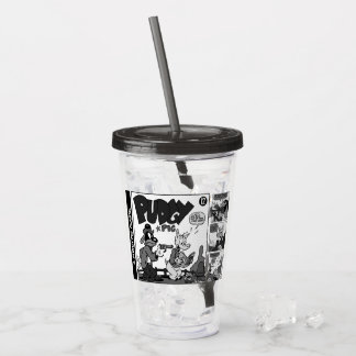 'PUDGY Pig' Grappige Strip Tumbler Acryl Drinkbeker