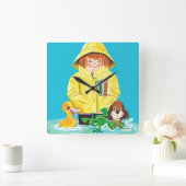 Pudles of Fun Vierkante Klok (Huis)