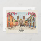 Puebla Mexico, Carte postale (Devant / Derrière)