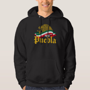 Puebla Mexico Puro Puebla Yellow Eagle Flag Hoodie