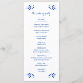 Puebla Style Blue Mexicain programme de mariage (Dos)