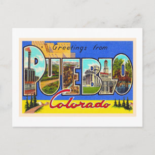 Pueblo Colorado CO Vintage LETTRE GRANDE CARTE Pos