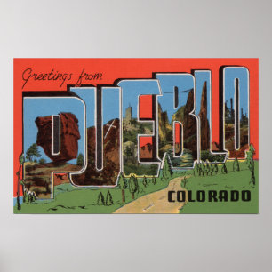 Pueblo, Colorado - grote letterscènes Poster