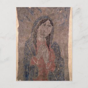 Pueblo Indian hide Painting of a Madonna, 1675 Briefkaart