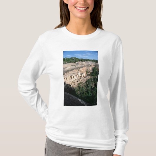 Pueblo Indische cliff-woningen T-shirt (Voorkant)