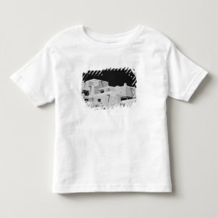 Pueblo stijl adobe herberg bij Loretto, Santa Fe, Kinder Shirts