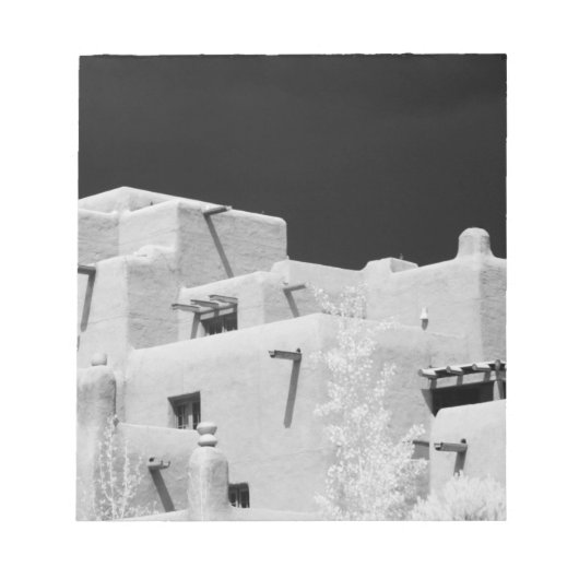 Pueblo stijl adobe herberg bij Loretto, Santa Fe, Notitieblok (Voorkant)