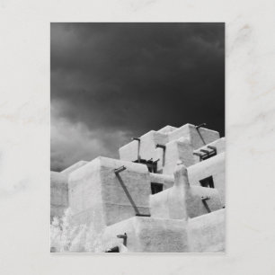 Pueblo-stijl adobe Inn bij Loretto, Santa Fe, New Briefkaart