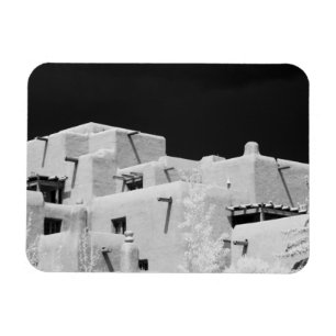Pueblo stijl adobe Inn bij Loretto, Santa Fe, New Magneet