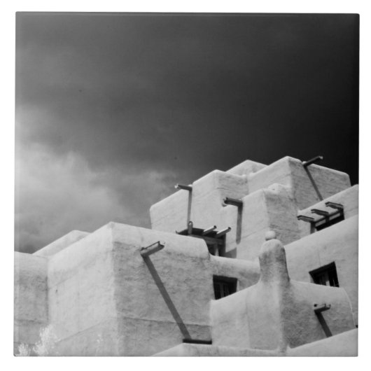 Pueblo stijladobe Inn in Loretto, Santa Fe, New 2 Tegeltje (Voorkant)