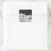 Pueblo stijladobe Inn in Loretto, Santa Fe, New Vierkante Sticker (Tas)