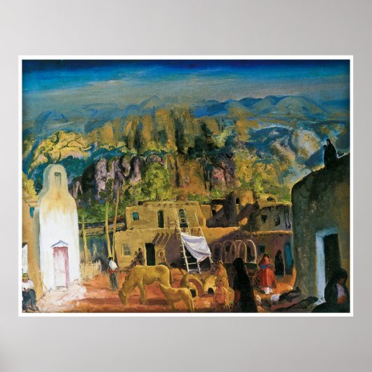 Pueblo, Tesuque, nummer één van George Bellows 191 Poster (Voorkant)