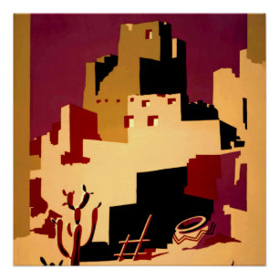Pueblos Anciens du Sud-Ouest WPA Poster Art