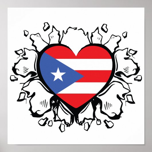 Puero Rico Drapeau Boricua Cute Simple Poster (Devant)