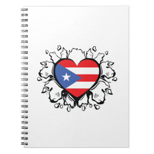 Puero Rico Flag Boricua Cute Simple Notitieboek