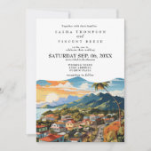 Puerto Plata bruiloft uitnodiging Retro (Voorkant)