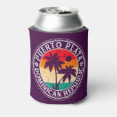 Puerto Plata Dominicaanse Republiek Retro Palm Tre Blikjeskoeler (Blikje Achterkant)