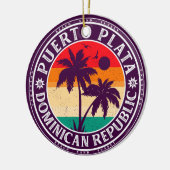 Puerto Plata Dominicaanse Republiek Retro Palm Tre Keramisch Ornament (Links)