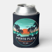 Puerto Plata Dominicaanse Retro Sunset Souvenir 60 Blikjeskoeler (Blikje Voorkant)
