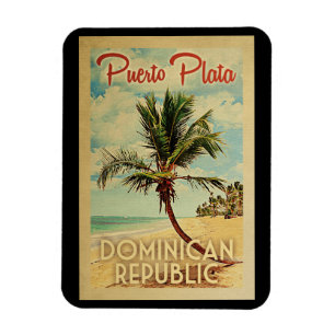 Puerto Plata Magnet Palm Tree Vintage Magneet