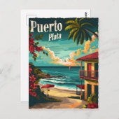 Puerto Plata: Tropisch strand Briefkaart (Voorkant / Achterkant)