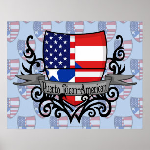 Puerto Ricaans-Amerikaanse Schildvlag Poster