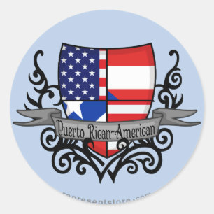 Puerto Ricaans-Amerikaanse Schildvlag Ronde Sticker