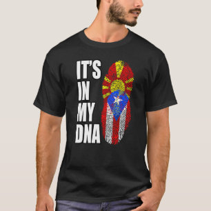 Puerto Ricaans en Macedonisch mix DNA erfgoed vlag T-shirt