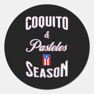 Puerto Ricaans Eten Coquito Pasteles Seizoen Ronde Sticker