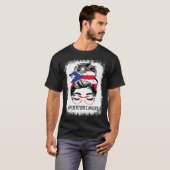 Puerto Ricaans Leven Messy Bun Haar Puerto Rico Vl T-shirt (Voorkant volledig)