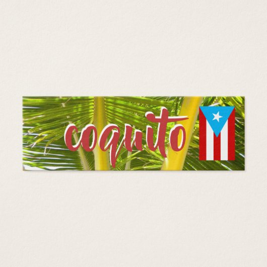 Puerto Ricaanse Coquito-tag met vlag Mini Visitekaartjes (Voorkant)
