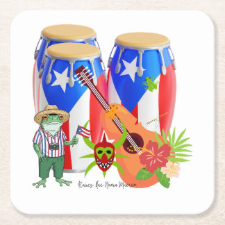 Puerto Ricaanse Feestelijke Partij Decoratie - Pap Vierkante Kartonnen Onderzetter