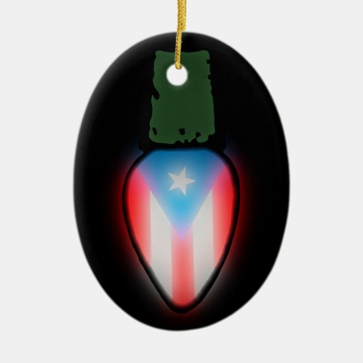 Puerto Ricaanse kerstlichtornament Keramisch Ornament (Voorkant)