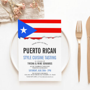 Puerto Ricaanse keuken Party Flag Uitnodigen Kaart