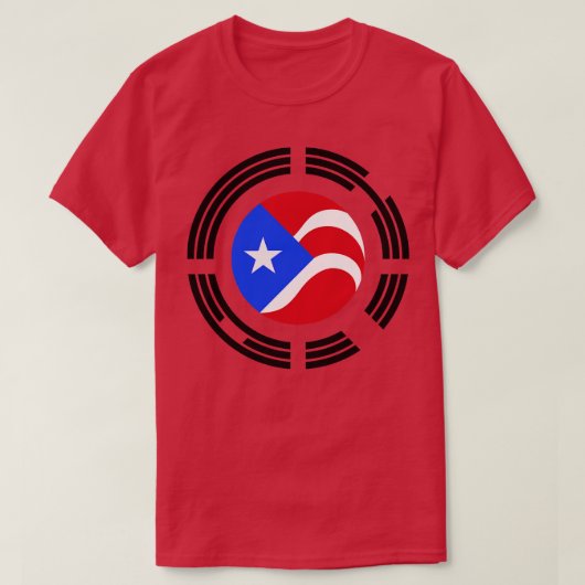 Puerto Ricaanse Koreaanse Multinationale Patriot F T-shirt (Design voorkant)