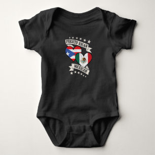 Puerto Ricaanse Mexicaanse hartvlaggen Puerto Rico Romper