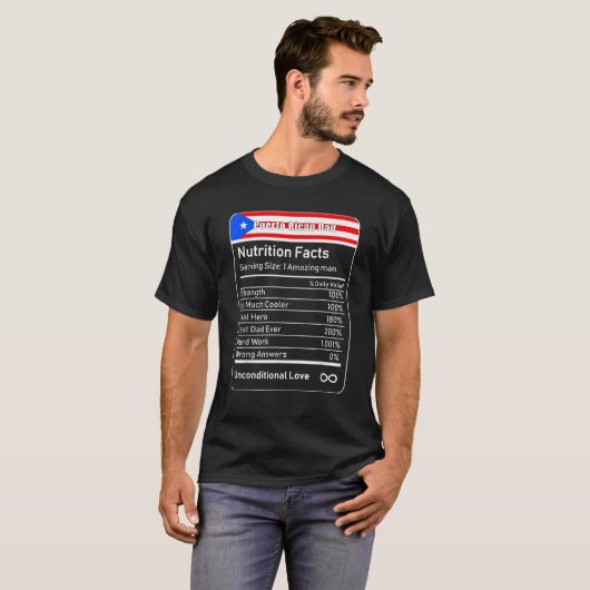 Puerto Ricaanse Pap Voeding Feiten T Shirt (Voorkant volledig)