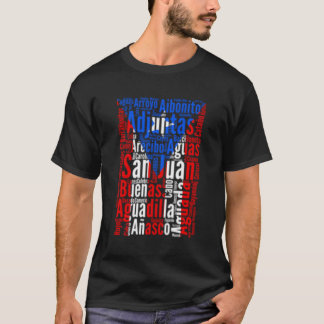 Puerto Ricaanse steden Puerto Rico vlag Boricua T-shirt