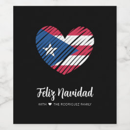 Puerto Ricaanse vlag Coquito Wijn Etiket