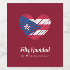 Puerto Ricaanse vlag Coquito Wijn Etiket