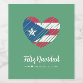Puerto Ricaanse vlag Coquito Wijn Etiket
