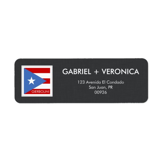 Puerto Ricaanse vlag gepersonaliseerd Etiket (Voorkant)